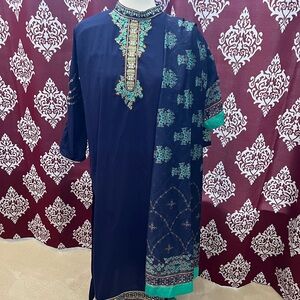 Blue Embroidered salwar kameez